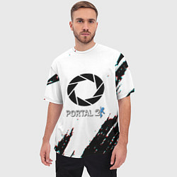 Футболка оверсайз мужская Portal 2 краски валв, цвет: 3D-принт — фото 2