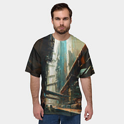 Футболка оверсайз мужская Индустриальный район, цвет: 3D-принт — фото 2