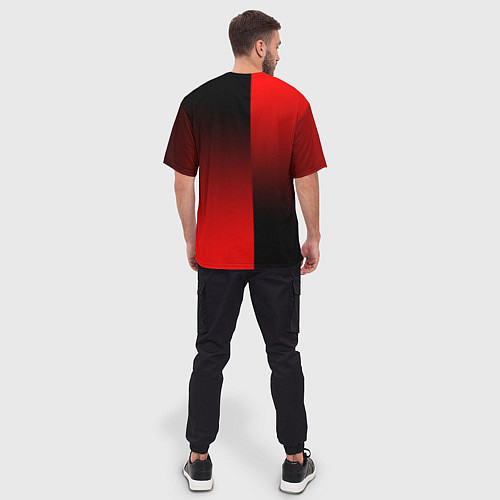 Мужская футболка оверсайз Манчестер Юнайтед градиент спорт / 3D-принт – фото 4