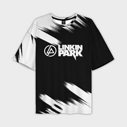 Футболка оверсайз мужская Linkin park рок бенд краски, цвет: 3D-принт