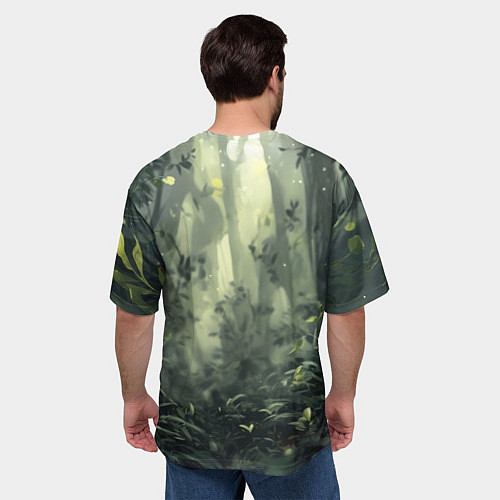 Мужская футболка оверсайз Лисёнок в солнечных лучах / 3D-принт – фото 4