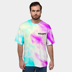 Футболка оверсайз мужская Trapt текстура градиент неоновые краски, цвет: 3D-принт — фото 2