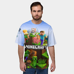 Футболка оверсайз мужская Minecraft pixel world, цвет: 3D-принт — фото 2