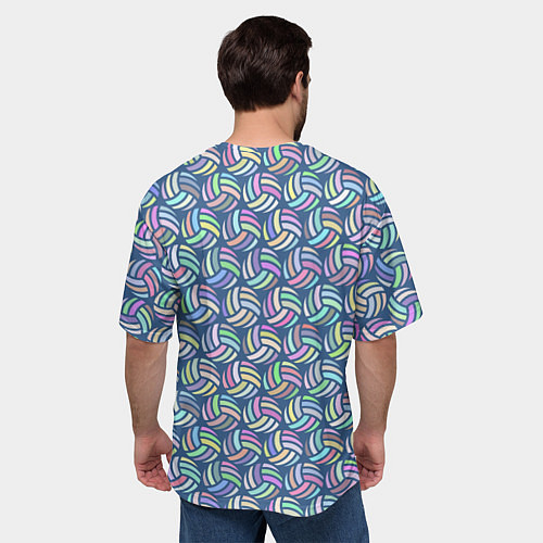 Мужская футболка оверсайз Волейбольные мячики / 3D-принт – фото 4