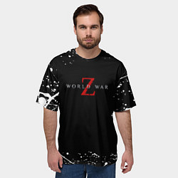 Футболка оверсайз мужская World war z краски, цвет: 3D-принт — фото 2