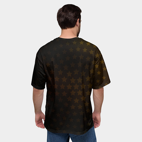 Мужская футболка оверсайз Джорно Джованна на фоне звездочек из ДжоДжо / 3D-принт – фото 4