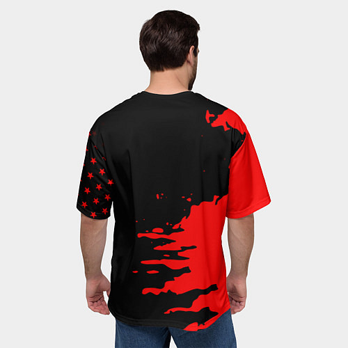 Мужская футболка оверсайз Barcelona краски спорт / 3D-принт – фото 4