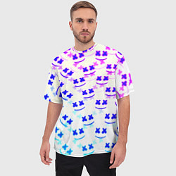 Футболка оверсайз мужская Marshmello pattern neon, цвет: 3D-принт — фото 2