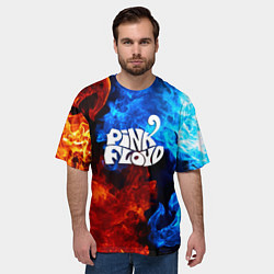 Футболка оверсайз мужская Pink floyd битва огней, цвет: 3D-принт — фото 2