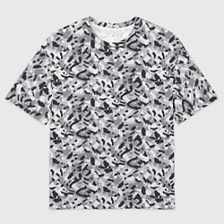Футболка оверсайз мужская Пикселированный городской серый камуфляж, цвет: 3D-принт