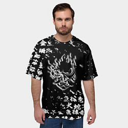 Футболка оверсайз мужская Samurai pattern japan 2077, цвет: 3D-принт — фото 2