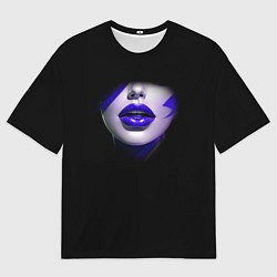 Футболка оверсайз мужская Синяя помада, цвет: 3D-принт
