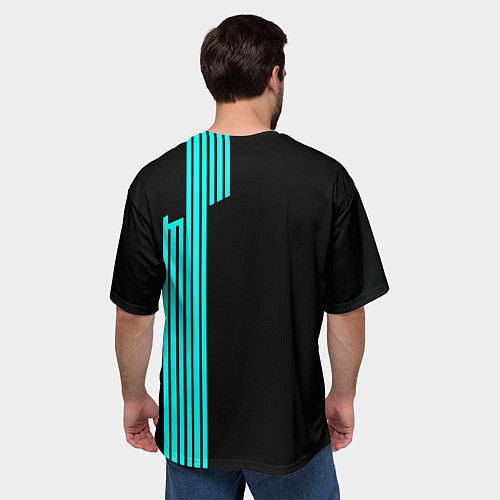 Мужская футболка оверсайз BMW sport line geometry / 3D-принт – фото 4