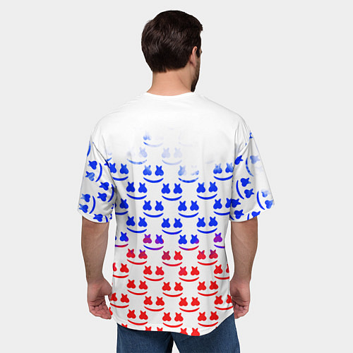 Мужская футболка оверсайз Marshmello russia color / 3D-принт – фото 4