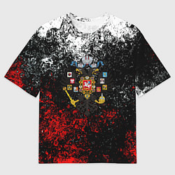Мужская футболка оверсайз Россия имперская брызги красок
