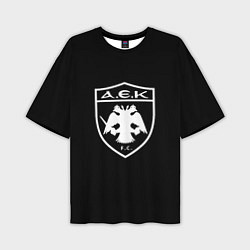 Мужская футболка оверсайз AEK fc белое лого