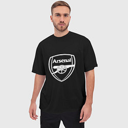 Футболка оверсайз мужская Arsenal fc белое лого, цвет: 3D-принт — фото 2