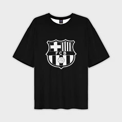 Футболка оверсайз мужская Barcelona fc club белое лого, цвет: 3D-принт