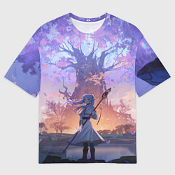 Футболка оверсайз мужская Sousou no Frieren Фрирен tree, цвет: 3D-принт