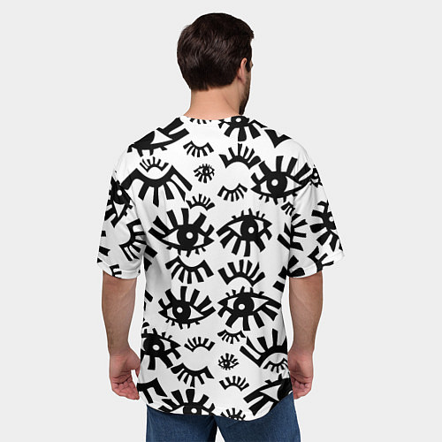 Мужская футболка оверсайз Глаза: характер сложный а глаза красивые / 3D-принт – фото 4