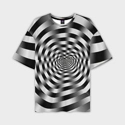 Мужская футболка оверсайз Оптическая иллюзия спиральное заклинание