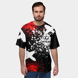 Футболка оверсайз мужская Лексус на фоне граффити и брызг красок, цвет: 3D-принт — фото 2