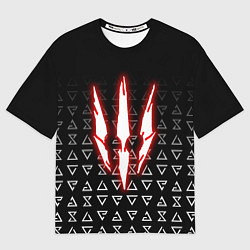 Футболка оверсайз мужская The witcher - red logo, цвет: 3D-принт