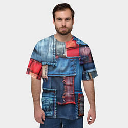 Футболка оверсайз мужская Джинсовая форма электрика, цвет: 3D-принт — фото 2