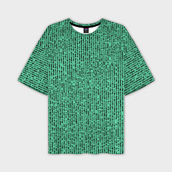 Мужская футболка оверсайз Мозаика нефритовый зелёный