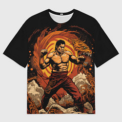 Мужская футболка оверсайз Муай тай боец в стойке