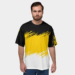 Футболка оверсайз мужская Имперский флаг России штриховка, цвет: 3D-принт — фото 2