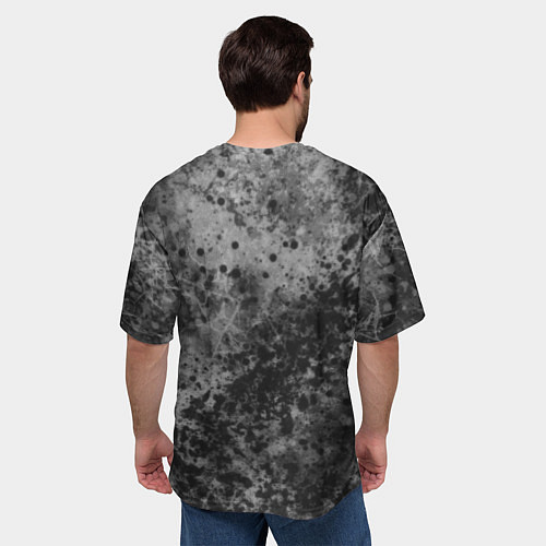 Мужская футболка оверсайз Абстракция - серый пунш / 3D-принт – фото 4
