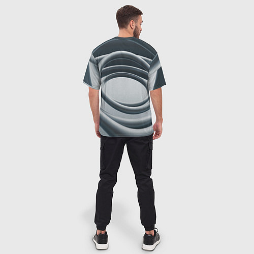 Мужская футболка оверсайз Серые кольца / 3D-принт – фото 4