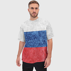 Футболка оверсайз мужская Флаг России разноцветный, цвет: 3D-принт — фото 2