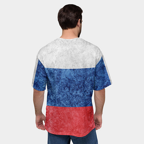 Мужская футболка оверсайз Флаг России разноцветный / 3D-принт – фото 4