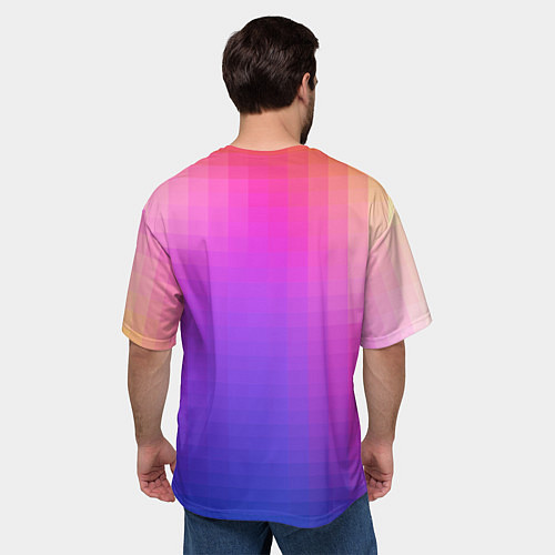 Мужская футболка оверсайз Gradient 8-bit / 3D-принт – фото 4