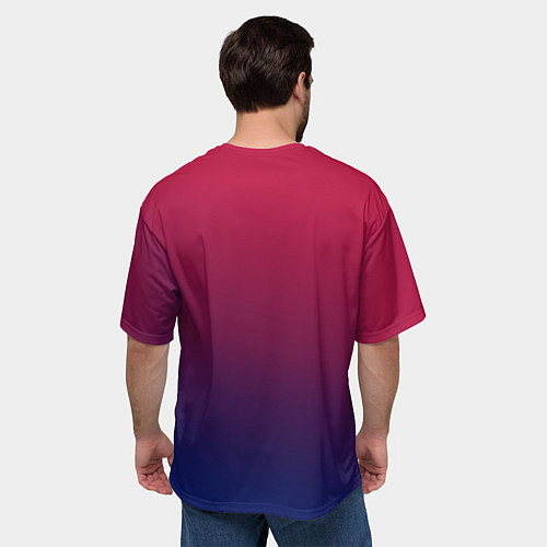 Мужская футболка оверсайз Gradient red-blue / 3D-принт – фото 4