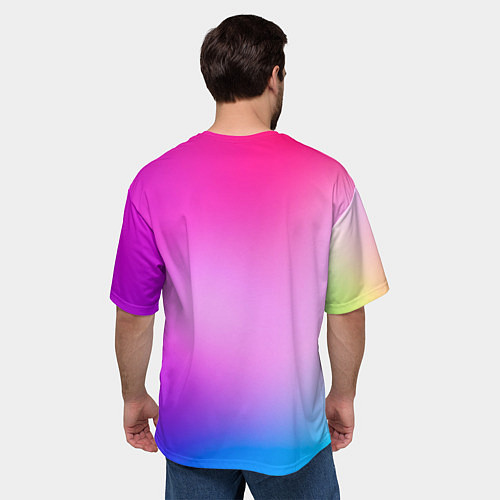 Мужская футболка оверсайз Colorful gradient / 3D-принт – фото 4