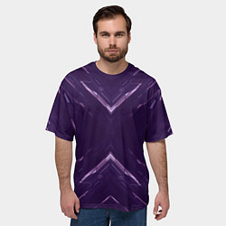 Футболка оверсайз мужская Космические треугольники икс, цвет: 3D-принт — фото 2
