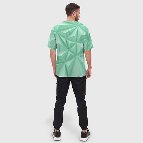 Мужская футболка оверсайз Объемные пирамидки / 3D-принт – фото 4