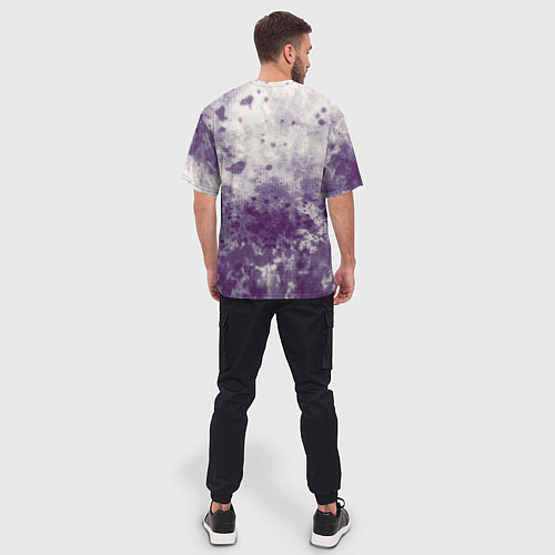 Мужская футболка оверсайз Фиолетовый медведь голова / 3D-принт – фото 4