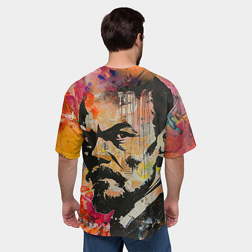 Мужская футболка оверсайз Граффити портрет Владимира Ленина / 3D-принт – фото 4