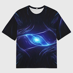 Мужская футболка оверсайз Синие магическое свечение в виде шара