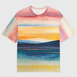 Футболка оверсайз мужская Акварельный бриз, цвет: 3D-принт