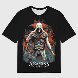 Мужская футболка оверсайз Assassins creed абстрактный фон