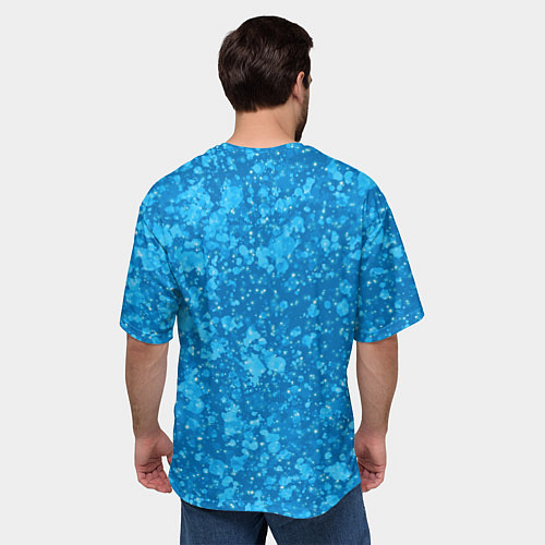 Мужская футболка оверсайз Ярко-голубой абстракция космический / 3D-принт – фото 4