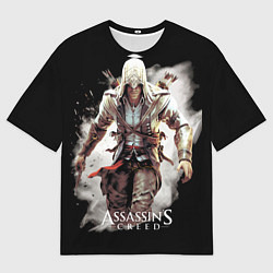 Мужская футболка оверсайз Assassins creed белая пыль