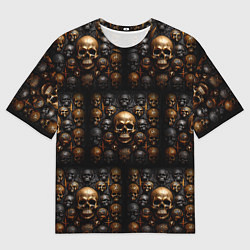 Футболка оверсайз мужская Склеп с черепами, цвет: 3D-принт