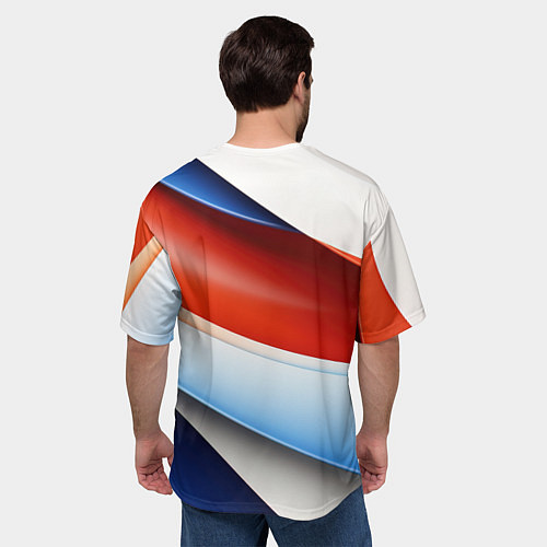 Мужская футболка оверсайз Абстрактный минимализм плавные волнистые линии / 3D-принт – фото 4