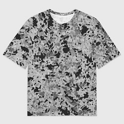 Мужская футболка оверсайз Чёрно-серый абстракция пятна